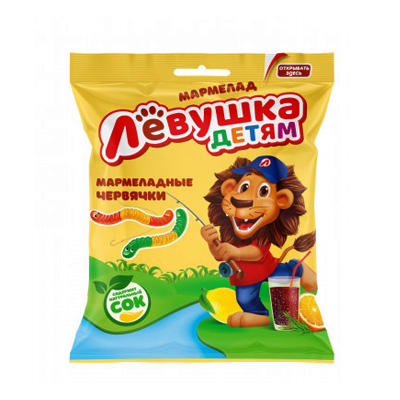 Мармеладные Червячки 70г/16 шт Левушка детям 30764 (12)