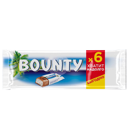 Шоколадный батончик Баунти 27,5г*6/28 шт мультипак 