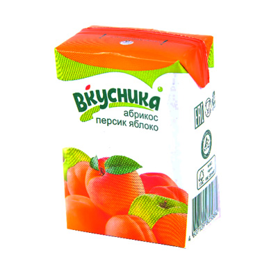 Напиток с/с Яблоко-персик- абрикос 0,2 л./27 шт. Вкусника 