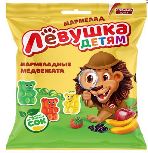 Мармеладные Медвежата Левушка детям 70г/16 шт