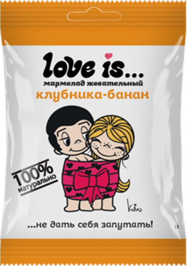 Мармелад жевательный Love is… ЖуйМиксик  "Клубника-банан" 20 шт/20г Снекинтер