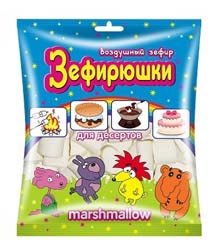 Зефир Зефирюшки воздушный  д/десертов 125гр/20шт Эврика ZF-11-1