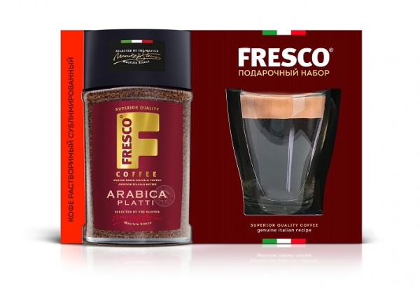 Подарочный набор кофе FRESCO Platti  95гр/6шт ст/б с кружкой