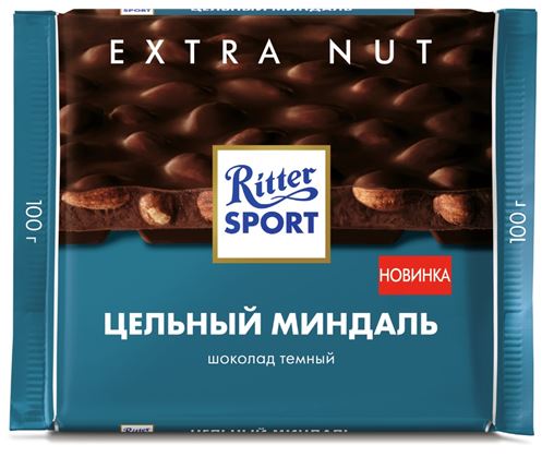 Шоколад Риттер Спорт темный цельн миндаль 100гр/11шт