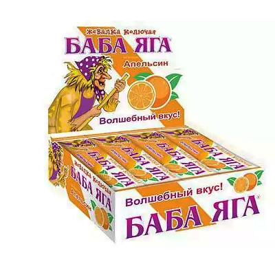 Конфета жевательная БАБА ЯГА 11гр/48шт/12бл Эврика