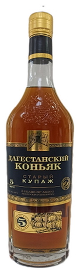Коньяк Старый купаж дагестанский 5 лет 0,5л 40% 1/6