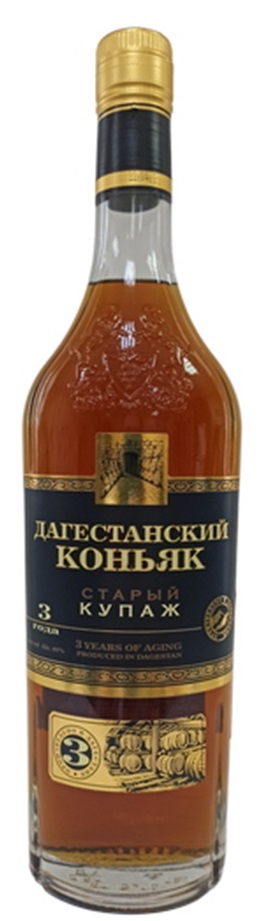 Коньяк Старый купаж дагестанский 3 лет 0,5л.40% 1/6