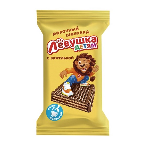 Шоколад Лёвушка детям с вафлями 27,5г/30шт Славянка
