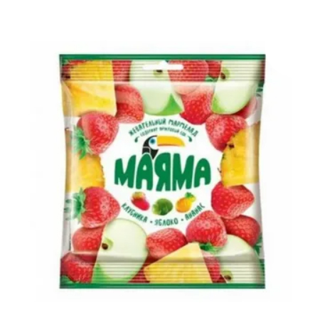 Жевательный мармелад Маяма со вкусом ананаса, яблока, клубники 70гр/50шт КДВ