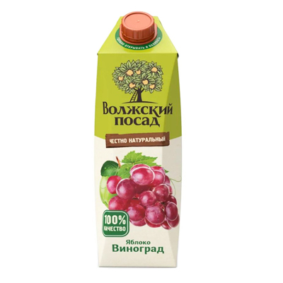 Нектар Яблочно-виноградный 1 л./12 шт. Волжский посад 
