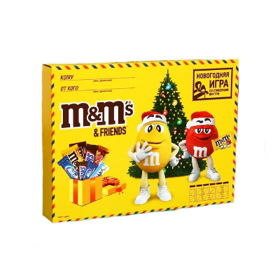 Новогодний набор кондитерских изделий M&MsFriends Больш Посылка 577гр/8шт