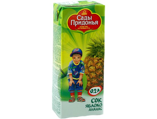 Сок Сады Придонья сок ябл. ананасовый 0,200л/27шт