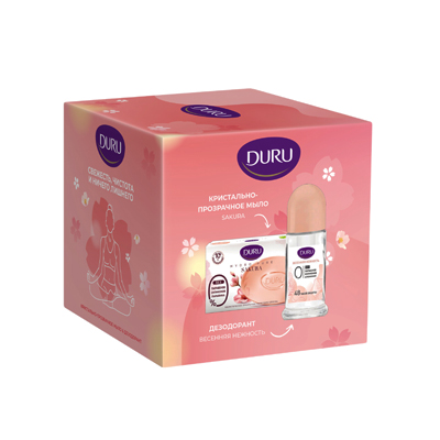 Набор жен Emotion дезодорант 50мл Natural Bloom+DURU Hydro Pure мыло 106г Сакура/6