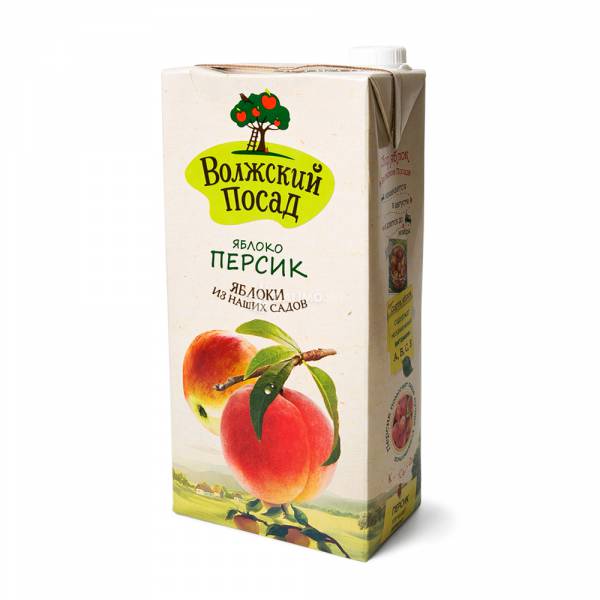 Нектар Яблочно-персиковый 2 л./6 шт. Волжский посад 