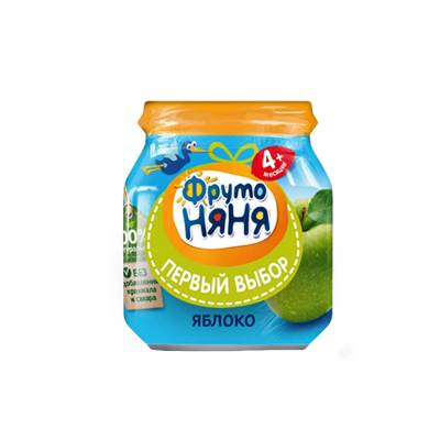 Пюре ФрутоНяня яблоко натуральное 100гр/12шт