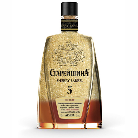 Коньяк пятилетний "Старейшина ШЕРРИ БАРРЕЛ" 40 % 0,5л/6шт