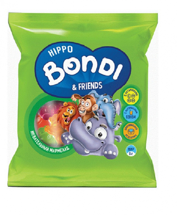 Жевательный мармелад HIPPO BONDI & FRIENDS с витам.30гр /90шт КДВ