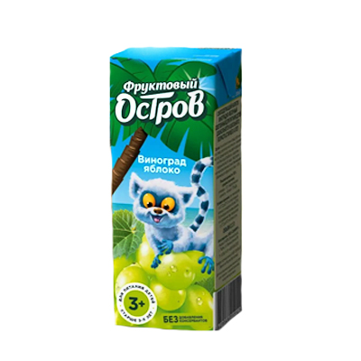 Сок Виноград-яблоко д/дет.пит 0,2 л./27 шт. Фруктовый остров