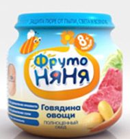 Пюре ФрутоНяня мясное говядина с овощами дп 100г/12шт