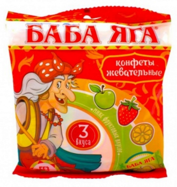 Конфета жев Баба Яга ассорти 50г/20шт Эврика (BB-7-1)