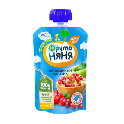 Пюре ФрутоНяня витаминный салатик 90г/12шт